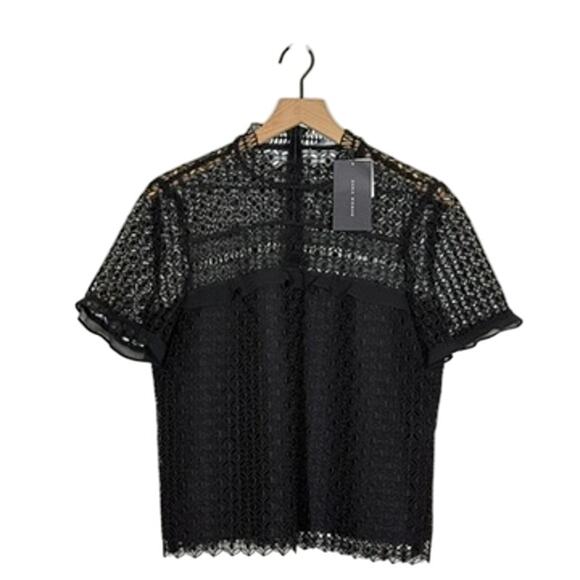 Zara Tops - Zara Black Lace Ruffle Blouse Top Wmns L Whimsygoth Lace Dark Academia Twee NWT